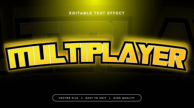 Siyah ve sarı çoklu oyuncu 3d düzenlenebilir metin efekti - yazı tipi biçimi