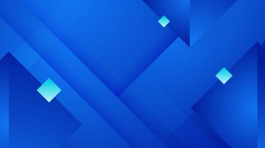 Şekilli mavi arkaplan soyut sanat vektörü. Mavi arkaplanda soyut geometrik dinamik şekiller