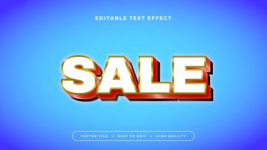Mavi kırmızı ve beyaz satış 3d düzenlenebilir metin efekti - yazı tipi biçimi