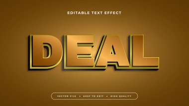 Kahverengi ve altın anlaşma 3d düzenlenebilir metin efekti - yazı tipi biçimi