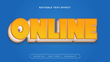 Sarı mavi ve beyaz çevrimiçi 3d düzenlenebilir metin efekti - yazı tipi