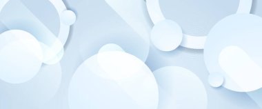 Modern tarzda beyaz, minimal, geometrik şekilli, soyut afiş. Pankart, el ilanı, kart veya broşür kapağı için minimalist 3d modern grafik tasarım ögesi