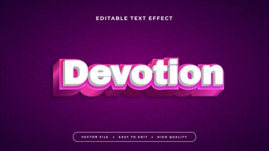 Beyaz pembe ve mor menekşe bağlılığı 3d düzenlenebilir metin efekti - yazı tipi biçimi