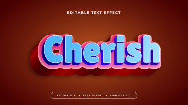 Kırmızı pembe ve mavi şefkat 3d düzenlenebilir metin efekti - yazı tipi