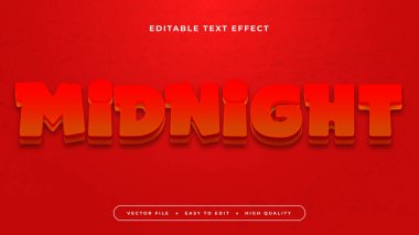Kırmızı gece yarısı 3d düzenlenebilir metin efekti - yazı tipi biçimi