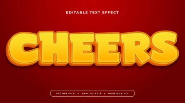 Kırmızı ve sarı, 3d düzenlenebilir metin efektini destekliyor - yazı tipi biçimi