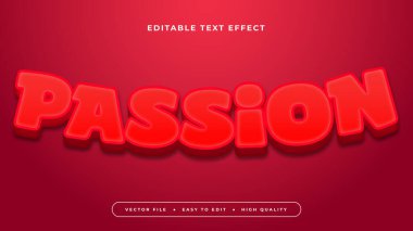 Kırmızı tutku 3d düzenlenebilir metin efekti - yazı tipi biçimi