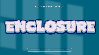 Mavi ve beyaz muhafaza 3d düzenlenebilir metin efekti - yazı tipi
