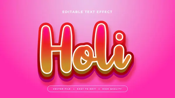 stock vector Pink red and brown holi 3d editable text effect - font style