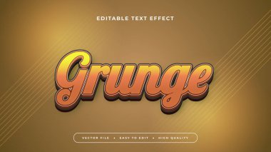 Kahverengi sarı ve turuncu grunge 3d düzenlenebilir metin efekti - yazı tipi biçimi