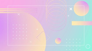 Renkli renk vektör gradyanı soyut minimalist geometrik şekil modern arka plan. Broşür, afiş, kapak, poster için fütüristik kavram arka planına sahip modaya uygun geometrik soyut tasarım