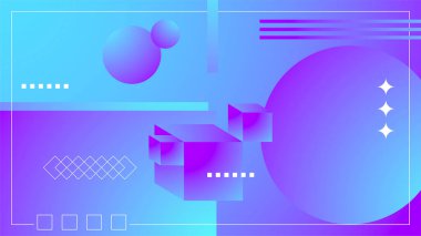 Mavi ve mor menekşe soyut minimalist eğimli geometrik şekilli arka plan. Broşür, afiş, kapak, poster için fütüristik kavram arka planına sahip modaya uygun geometrik soyut tasarım