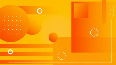 Sarı ve turuncu vektör minimalist basit soyut geometrik gradyan fon. Broşür, afiş, kapak, poster için fütüristik kavram arka planına sahip modaya uygun geometrik soyut tasarım