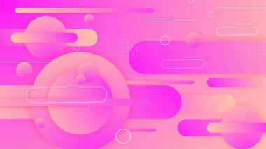 Pembe ve şeftali rengi vektör gradyanı soyut minimalist geometrik şekil modern fon. Broşür, afiş, kapak, poster için fütüristik kavram arka planına sahip modaya uygun geometrik soyut tasarım