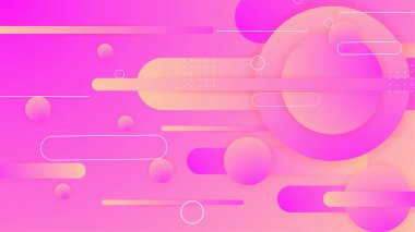 Pembe ve şeftali rengi vektör gradyanı soyut minimalist geometrik arkaplan tasarımı. Broşür, afiş, kapak, poster için fütüristik kavram arka planına sahip modaya uygun geometrik soyut tasarım