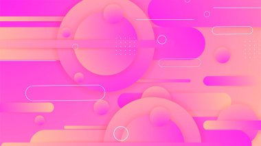 Pembe ve şeftali rengi gradyan minimalist geometrik arkaplan şekilli soyut sanat vektörü. Broşür, afiş, kapak, poster için fütüristik kavram arka planına sahip modaya uygun geometrik soyut tasarım