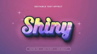 Sarı ve mor menekşe parlak 3d düzenlenebilir metin efekti - yazı tipi biçimi