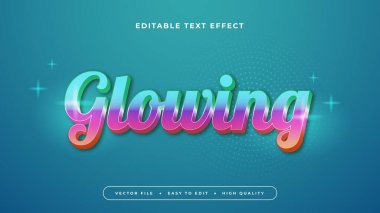 Yeşil şeftali ve mor mor, 3d düzenlenebilir metin efekti - yazı tipi