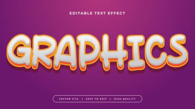 Turuncu gri ve mor menekşe grafikleri 3d düzenlenebilir metin efekti - yazı tipi biçimi