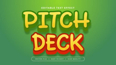 Yeşil kırmızı ve sarı zift güvertesi 3d düzenlenebilir metin efekti - yazı tipi biçimi