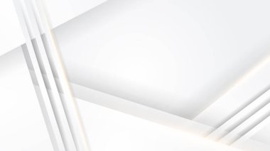 Beyaz vektör eğimli soyut arkaplan ve şekiller elementler. Kapak, poster, afiş, broşür, başlık, sunum, web, broşür için minimal geometrik tasarım