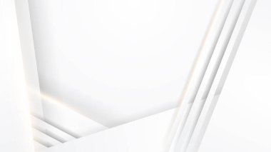 Beyaz vektör soyut geometrik şekiller arka plan. Kapak, poster, afiş, broşür, başlık, sunum, web, broşür için minimal geometrik tasarım