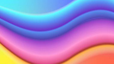Renkli renkli vektör dalgalı soyut arkaplan. Poster, afiş, el ilanı, dergi, kapak, broşür, festival için dinamik renk derecelendirme tasarımı