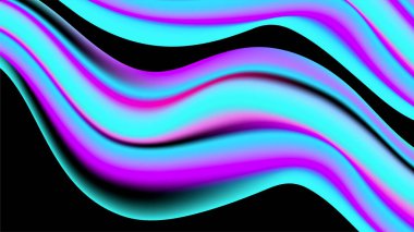 Dalgalı şekilli renkli vektör çizimi soyut arkaplan. Poster, afiş, el ilanı, dergi, kapak, broşür, festival için dinamik renk derecelendirme tasarımı