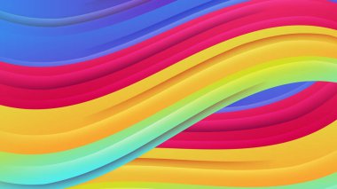 Renkli renkli vektör dalgası arka planı şekillendirdi. Poster, afiş, el ilanı, dergi, kapak, broşür, festival için dinamik renk derecelendirme tasarımı