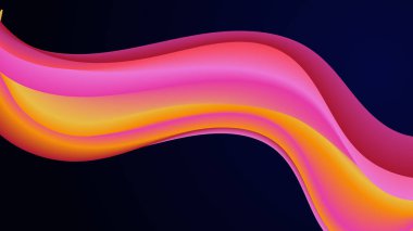 Dalga biçimli renkli vektör soyut arkaplanı. Poster, afiş, el ilanı, dergi, kapak, broşür, festival için dinamik renk derecelendirme tasarımı