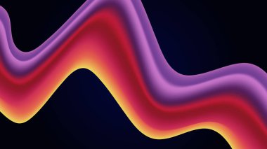 Farklı dalgalarla renkli renkli vektör soyut arkaplan. Poster, afiş, el ilanı, dergi, kapak, broşür, festival için dinamik renk derecelendirme tasarımı