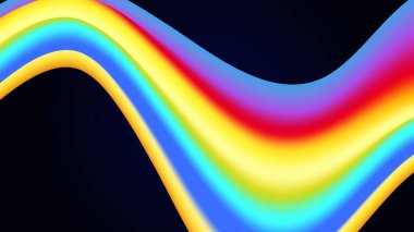 Dalga biçimli renkli vektör soyut arkaplanı. Poster, afiş, el ilanı, dergi, kapak, broşür, festival için dinamik renk derecelendirme tasarımı
