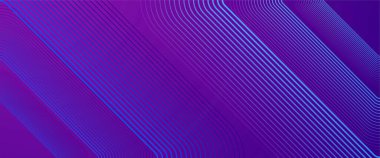 Mavi ve mor menekşe soyut teknoloji fütüristik lüks çizgiler koyu pankart vektör illüstrasyonunda üst üste biniyor. Gelecekteki teknoloji konsepti. Yatay pankart şablonu