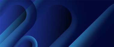 Mavi modern basit dinamik parlak çizgiler fütüristik teknoloji konseptiyle pankartı şekillendiriyor. Gelecekçi teknoloji konsepti. Poster, afiş, broşür, şirket, web sitesi