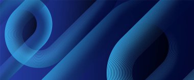 Mavi modern fütüristik dinamik soyut afiş, parlayan geometrik çizgiler. Modern fütürist grafik. Pankart, broşür, iş, el ilanı, poster, web sitesi. Vektör illüstrasyonu