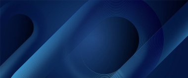 Geometrik parlak çizgili çizgili mavi soyut bir pankart. Modern parlak çizgiler. Gelecekçi teknoloji konsepti. Modern fütürist grafik. Pankart, broşür, iş, broşür