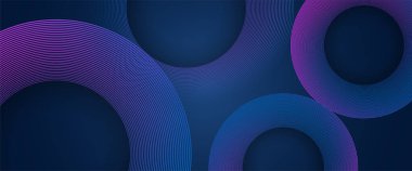 Mavi ve mor menekşe fütüristik modern soyut dinamik çizgi şeridi. Gelecekteki teknoloji konsepti. Yatay pankart şablonu. Kapak, afiş ve web sitesi için uygun. Vektör illüstrasyonu