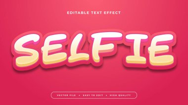 Pembe beyaz ve bej özçekim 3d düzenlenebilir metin efekti - yazı tipi. Sosyal medya, gönderi, hikaye, besleme, video ve şablon için metin efekti