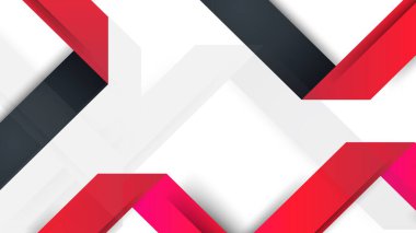 Beyaz kırmızı ve siyah modern yaratıcı kartvizit ve isim kartı, yatay basit temiz şablon vektör tasarımı, dikdörtgen boyutunda yerleşim.