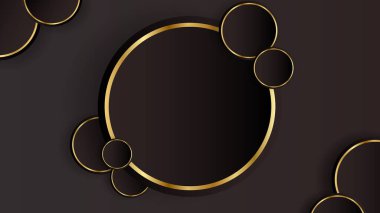 Lüks ve zarif siyah altın kartvizit şablonu siyah arka plan üzerine.