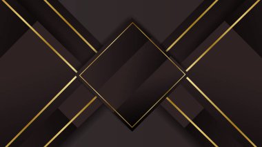 Siyah ve altın renkli Geometrik arka plan kart şablonu. Düz kartvizit tasarımı.