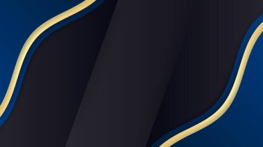 Siyah mavi ve altın rengi Şirket Kartı Düzeni