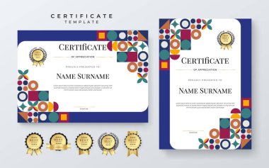 Ödül işi kurumsal eğitim için vektör modern takdir şablonu sertifikası