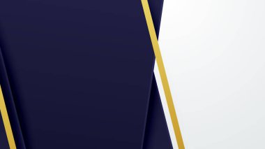 Mavi ve altın rengi modern iş şekilli soyut arka plan şablonu