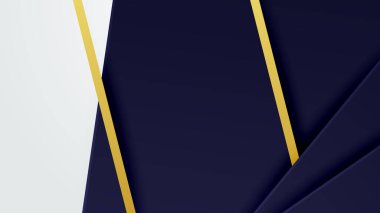 Mavi ve altın rengi modern iş şekilli soyut arka plan şablonu