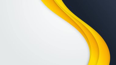 Siyah ve sarı turuncu modern iş şekilli soyut arka plan şablonu