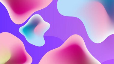 Pırıl pırıl tasarlanmış parlak mavi ve mor dalga sıvısı