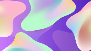 Soyut pembe ve mor sıvı dalgalı şekiller fütüristik afişler. Parlak retro dalga vektör arkaplanı