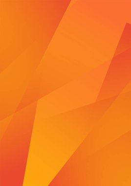 Turuncu gradyan geometrik arka planı olan soyut şablon broşür tasarımı