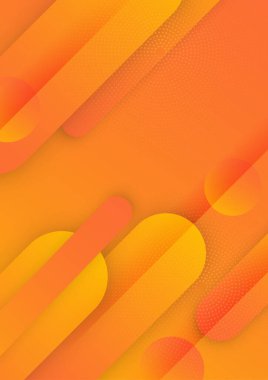 Gradyan turuncu yıllık broşür tasarım şablonu daireler şeklinde. Vektör illüstrasyonu, Broşür kapağı sunumu için kullan soyut düz arkaplan, A4 boyutunda yerleşim